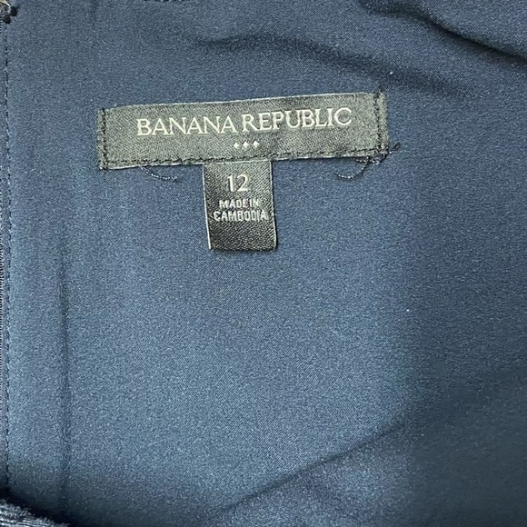 Banana Republic Textured Sleeveless Sheath Dress Size 12 Navy Career Classic - Picture 6 of 11